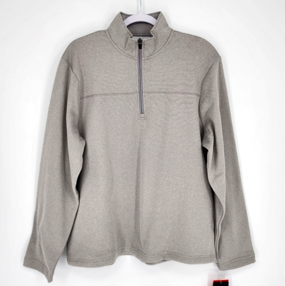 PGA Tour NWT Half Zip Pullover Light Gray Heather Small
